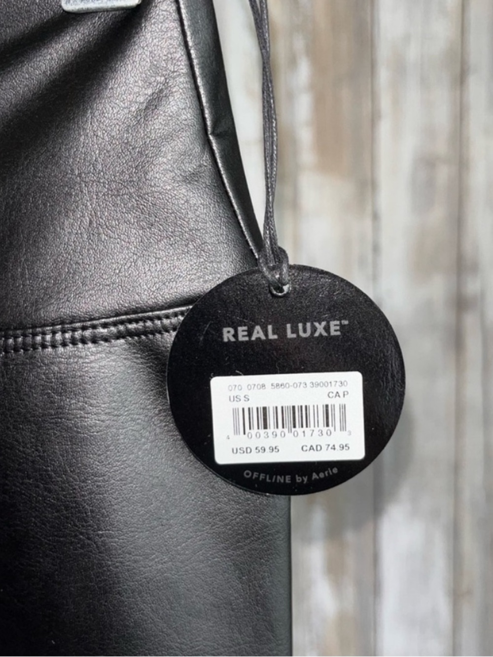 Aerie OFFLINE Real Luxe Faux Leather Leggings Black High Rise NWT - Picture 8 of 8
